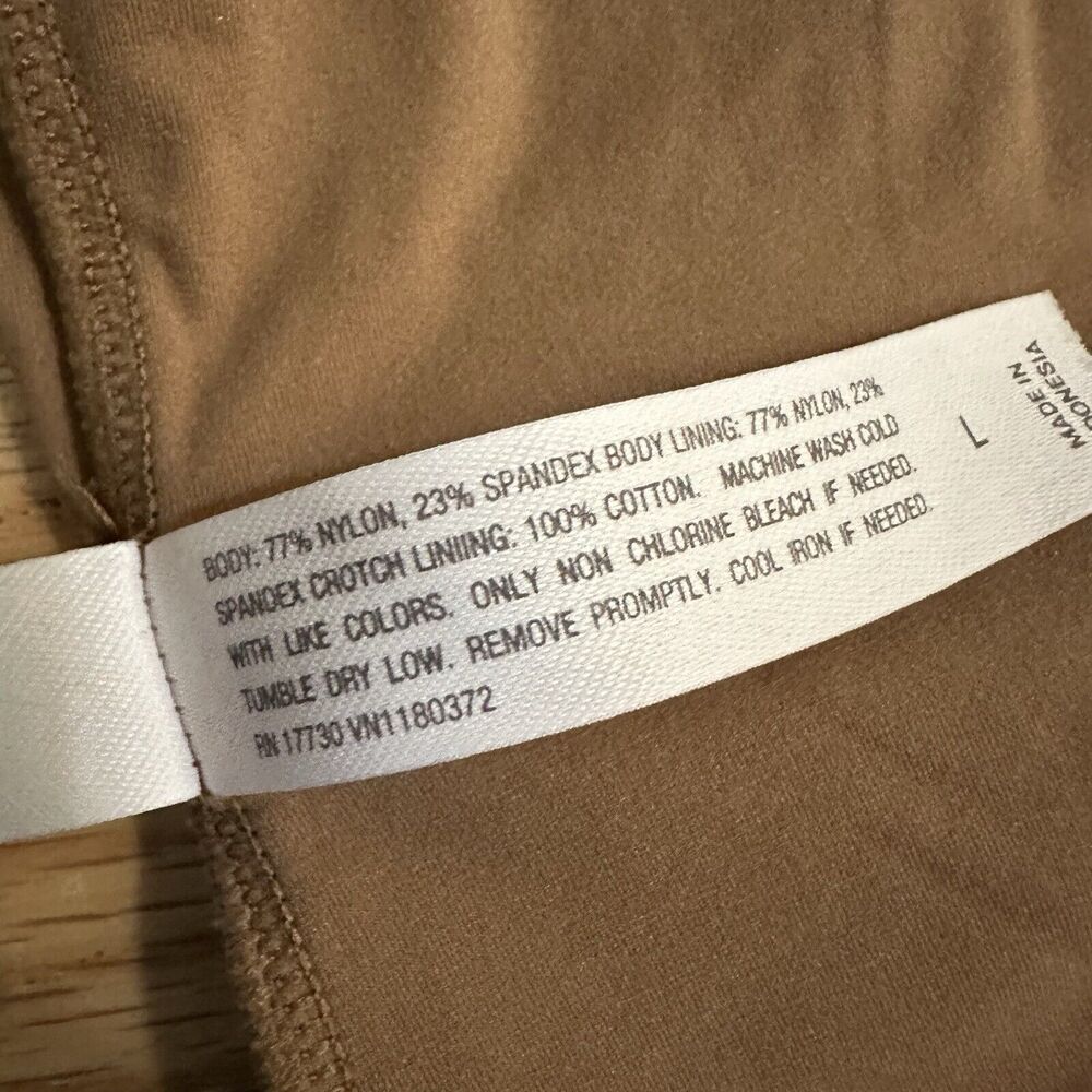 AUDEN Cotton Stretch Tank Bodysuit, Brown, Snap Closure, Lg - Picture 10 of 12